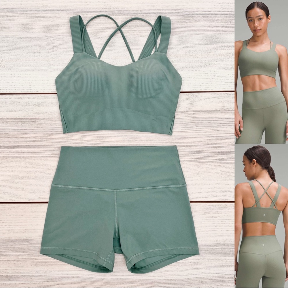 Lululemon Set: Like A Cloud Ribbed Bra + Align High Rise Short 4” | Size 8